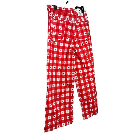 OAT New York High Rise Wide Leg Cherry Cropped Jeans Red Womens Size 12/31 NWT - Picture 2 of 7